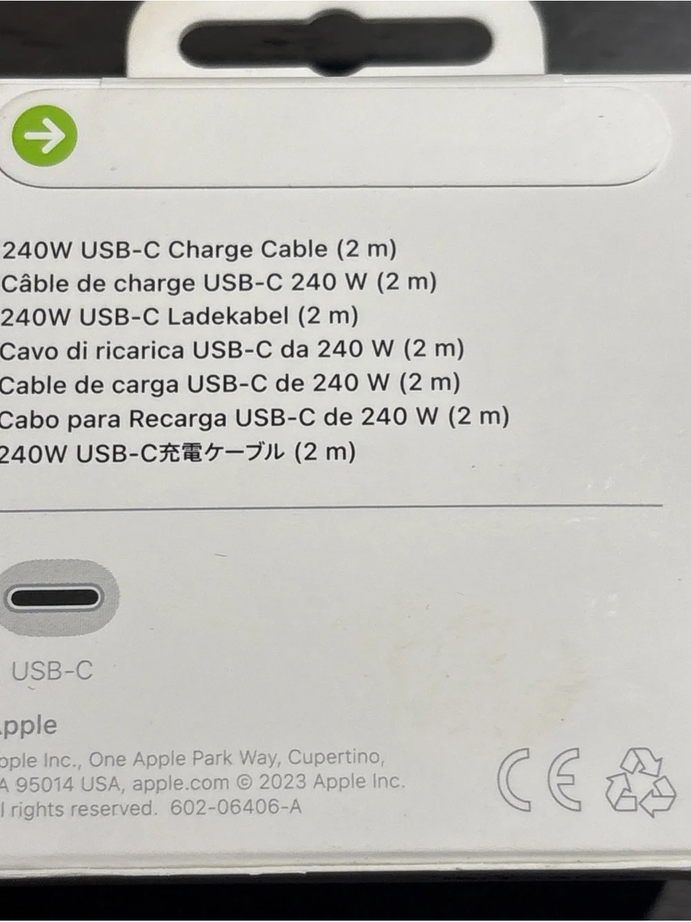 Apple 240W USB-C Charge Cable (2 m) - White